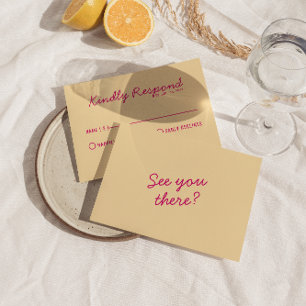 Moderne Heldere Kleurrijke Retro Leuke Funky Bruil RSVP Kaartje