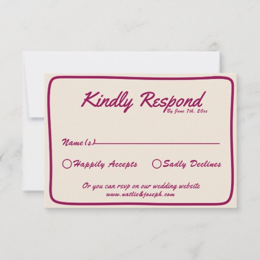 Moderne Heldere Kleurrijke Retro Leuke Whimsical B RSVP Kaartje (Voorkant)