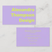 Moderne, heldere lavender, eenvoudig te gebruiken visitekaartje (Voorkant / Achterkant)