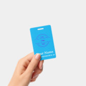 Moderne heldere luchtblauwe gepersonaliseerde ID-b Badge (Handheld)