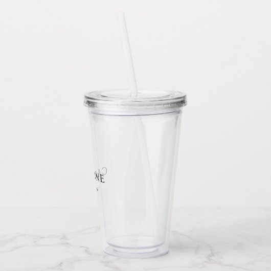 Moderne heldere minimale getuige van de bruid acryl drinkbeker (Links)