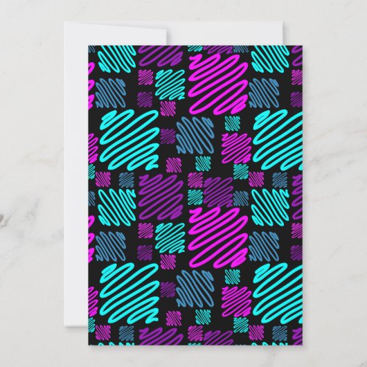 Moderne Heldere Neon Geometrische Patroon Verjaard Kaart (Achterkant)