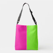 Moderne, heldere Neon Roze Groene Monogram Crossbody Tas (Achterkant)