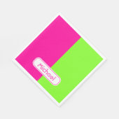 Moderne, heldere Neon Roze Groene Monogram Servetten (Hoek)