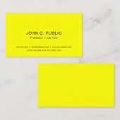 Moderne, heldere, Neon Yellow Sjabloon Visitekaartje (Voorkant / Achterkant)