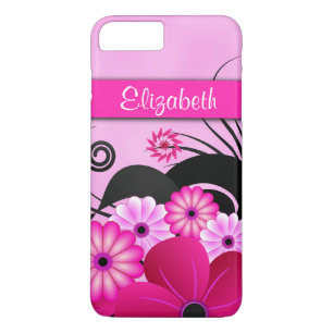 Moderne, heldere, oplichtende bloemen Fuchsia Flor Case-Mate iPhone Case