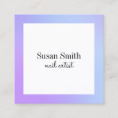 Moderne heldere, paarse en blauwe nagellak kunsten vierkante visitekaartje (Voorkant)