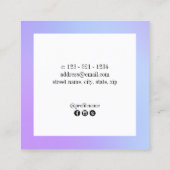 Moderne heldere, paarse en blauwe nagellak kunsten vierkante visitekaartje (Achterkant)