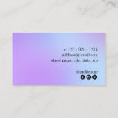 Moderne heldere, paarse en blauwe nagellak kunsten visitekaartje (Achterkant)