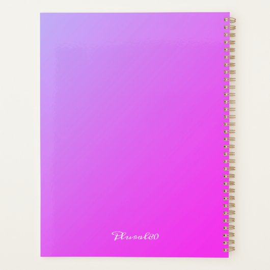 Moderne, heldere, praktische verloopwerkout paars planner (Achterkant)