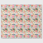 Moderne heldere retro kleurrijke kerstvakantie cadeaupapier (Vlak)