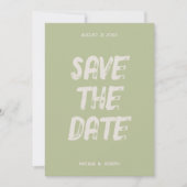 Moderne Heldere Retro Vette Brushstroke Boho Bruil Save The Date (Voorkant)