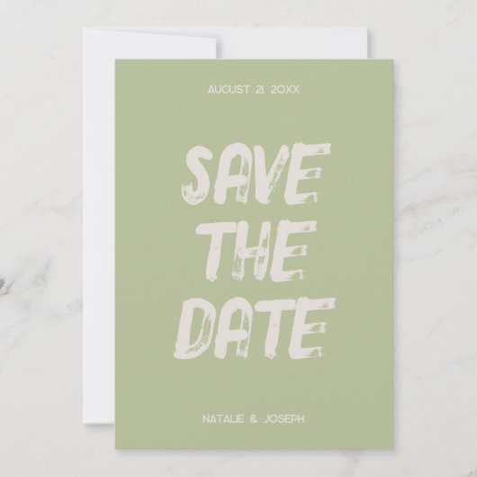 Moderne Heldere Retro Vette Brushstroke Boho Bruil Save The Date (Voorkant)