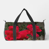 Moderne Heldere Rode Bloemen Duffel Bag Plunjezak (Voorkant)