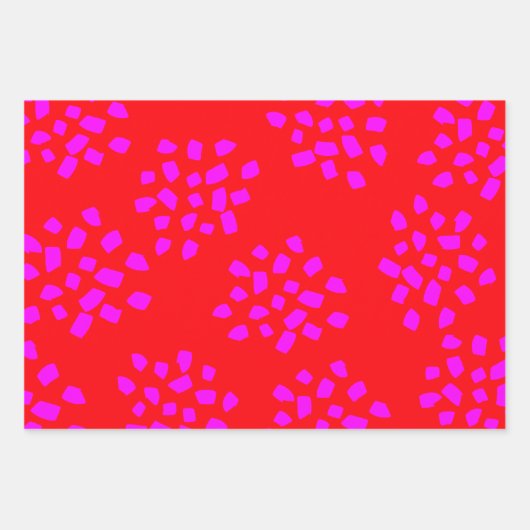 Moderne, heldere, roodroze kerst inpakpapier vel (Voorkant 3)