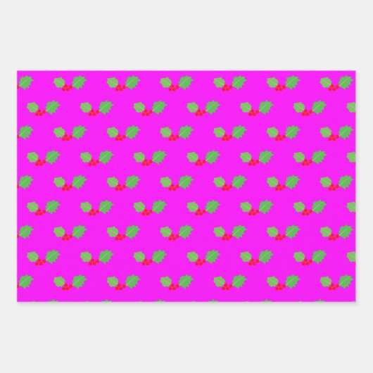 Moderne, heldere, roodroze kerst inpakpapier vel (Voorkant)