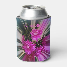 Moderne heldere roze bloemen bloemstuk Persoonlijk Blikjeskoeler
