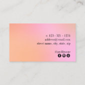 Moderne heldere, roze en oranje nagellak  visitekaartje (Achterkant)