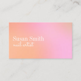 Moderne heldere, roze en oranje nagellak  visitekaartje