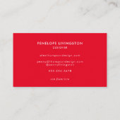 Moderne, heldere roze en rode, eenvoudige tinten visitekaartje (Achterkant)