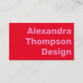 Moderne, heldere roze en rode, eenvoudige tinten visitekaartje (Voorkant)