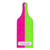 Moderne, heldere, roze, groene monogram snijplank (Voorkant)