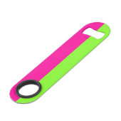 Moderne, heldere, roze, groene monogram speed flessenopener (Achterkant Gekanteld)