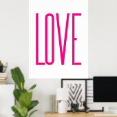 Moderne, heldere roze liefde poster (Thuiskantoor)