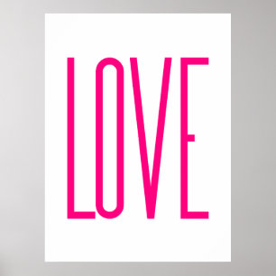 Moderne, heldere roze liefde poster