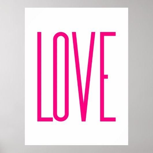Moderne, heldere roze liefde poster (Voorkant)