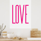 Moderne, heldere roze liefde poster (Keuken)