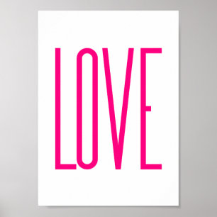 Moderne, heldere roze liefde poster