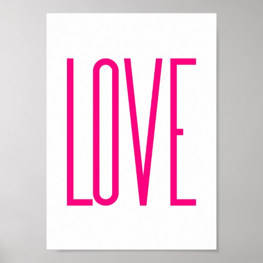 Moderne, heldere roze liefde poster (Voorkant)