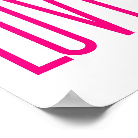 Moderne, heldere roze liefde poster (Hoek)