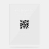 Moderne heldere trouw QR-code zitplaatskaart Acryl Bord (Voorkant)