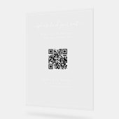 Moderne heldere trouw QR-code zitplaatskaart Acryl Bord (Hoek)