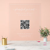 Moderne heldere trouw QR-code zitplaatskaart Acryl Bord (Huwelijk)