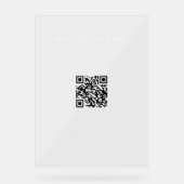 Moderne heldere trouw QR-code zitplaatskaart Acryl Bord (Voorkant)