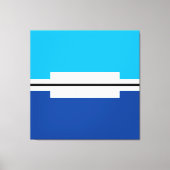 Moderne Heldere Twee Tone Blauwe Witte Kleurenblok Canvas Afdruk (Voorkant)