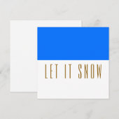 Moderne, heldere, witte kleurenblok "LAAT IT SNEEU Feestdagenkaart (Voorkant / Achterkant)