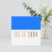Moderne, heldere, witte kleurenblok "LAAT IT SNEEU Feestdagenkaart (Staand voorkant)