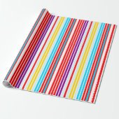 Moderne Heldere Zomer Stripe Patroon Kleurrijk Cadeaupapier (Uitgerold)