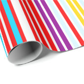 Moderne Heldere Zomer Stripe Patroon Kleurrijk Cadeaupapier (Rol Hoek)