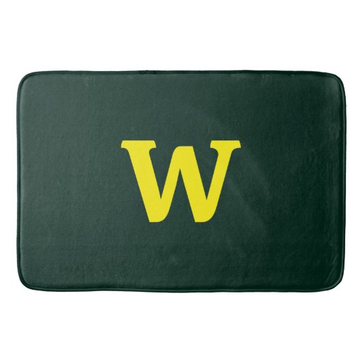 Moderne heldergele initialen letters badmat (Voorkant)