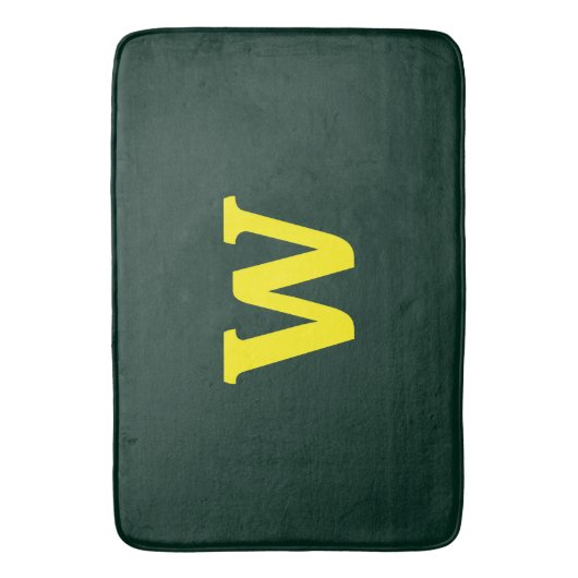 Moderne heldergele initialen letters badmat (Voorkant Verticaal)