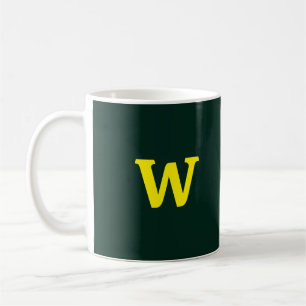 Moderne heldergele initialen letters koffiemok