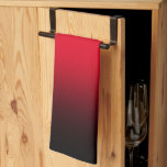 Moderne helderrode en zwarte gradiënt theedoek<br><div class="desc">Een hedendaags,  helder rood en zwart formaat. Pas de rode achtergrondkleur aan om uw keukendecor aan te passen. Creëer uw eigen modern grafisch ontwerp.</div>