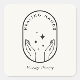 Moderne Helende Handen Massage, Wellness Logo Ivoo Vierkante Sticker