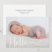 Moderne Hello Baby Foto Geboorteaankondiging Aankondiging (Voorkant / Achterkant)