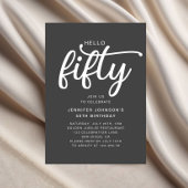 Moderne Hello Fifty 50ste verjaardag Kaart